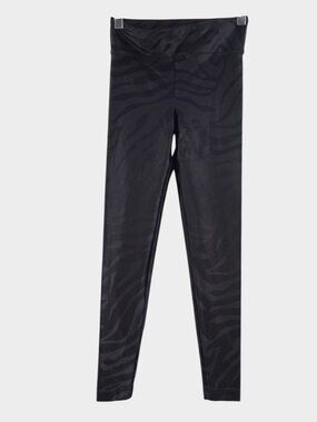 Koral Leggings Size Small Black Animal Print Lustrous Shimmer Womens